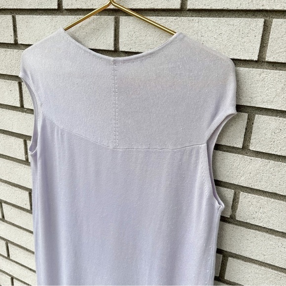 J. Jill Light Lavender Knit Sleeveless Shift Dress MP Petite Linen Blend - Picture 5 of 8